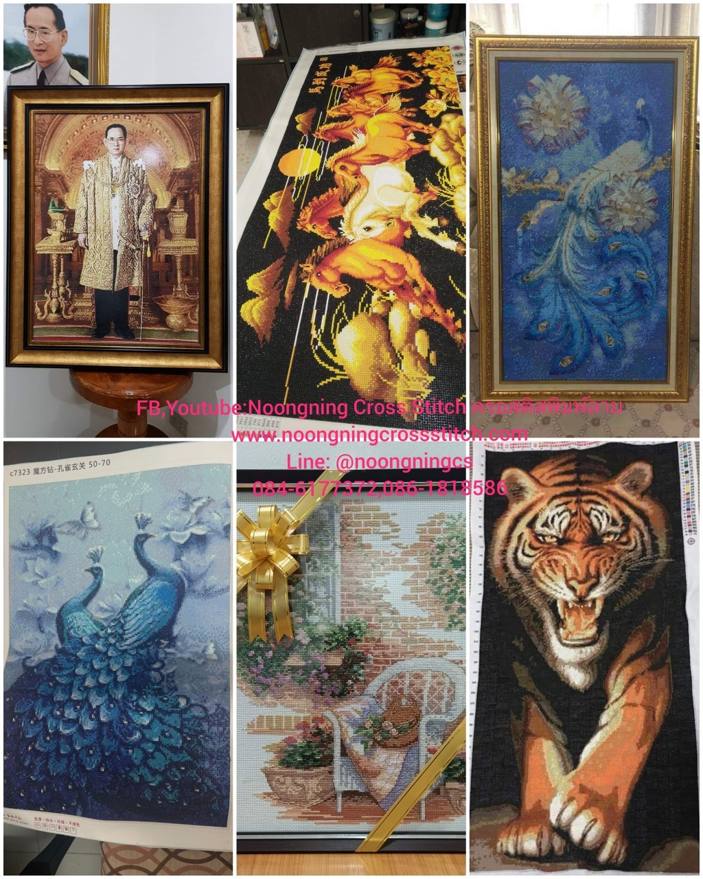 ไก่มงคล ครอสติสคริสตัล Diamond painting โมเสก ภาพติดเพชร งานฝีมือทำที่บ้าน DIY