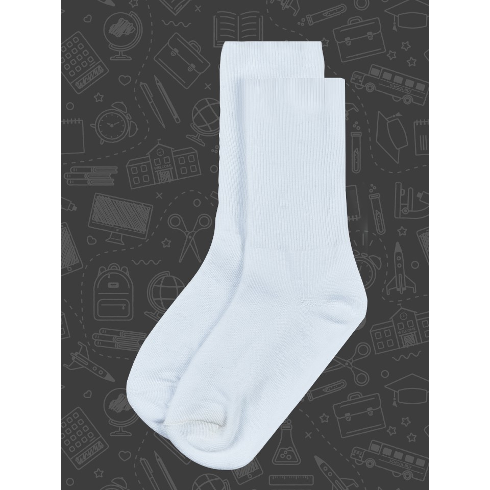 !!สินค้าขายดี!! ถุงเท้านักเรียน สีขาวล้วน School Socks