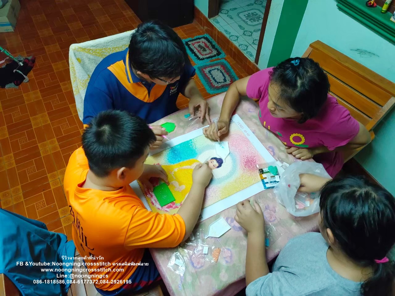 ต้นไม้4ฤดู ครอสติสคริสตัล Diamond painting โมเสก ภาพติดเพชร งานฝีมือทำที่บ้าน DIY