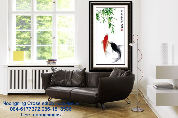 เรือสำเภา ชุดปักครอสติส พิมพ์ลาย ครอสติสจีน งานฝีมือทำที่บ้าน DIY