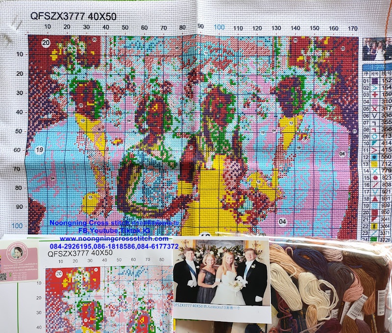 ครอสติส สั่งทํา 40x50ซม รูปครอบครัวที่รัก ชุดปักครอสติส พิมพ์ลาย ครอสติสจีน งานฝีมือทำที่บ้าน DIY
