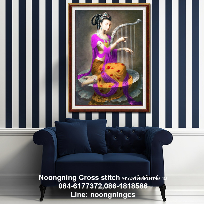 เครื่องดนตรี ชุดปักครอสติช พิมพ์ลาย ครอสติสจีน งานฝีมือ DIY