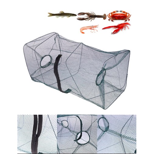 !!สินค้าขายดี!! แหจับปลา ตาข่ายดักปลา ที่ดักกุ้งแบบ Zipper Fishing Trap