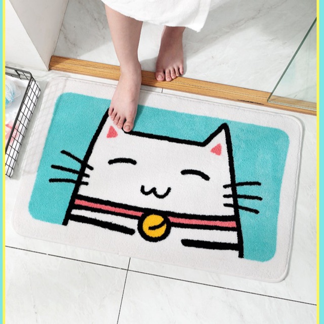 [Carpet] Kitchen - Bathroom mats พรมขนยาวนุ่ม เช็ดเท้า ตกแต่งบ้านห้องครัวห้องน้ำ ห้องนั่งเล่น ลายตัวการ์ตูนน่ารัก