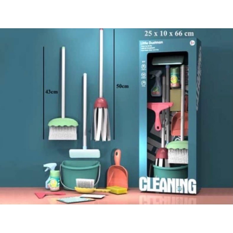 Dust! Sweep! Mop! ชุดเล่นทำความสะอาด อุปกรณ์ 12ชิ้น