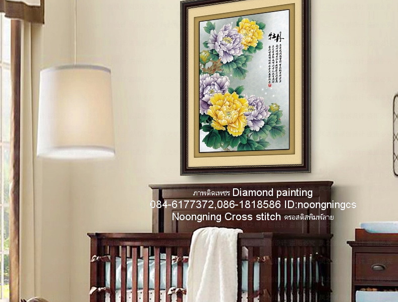นกยูง ครอสติสคริสตัล Diamond painting โมเสก ภาพติดเพชร งานฝีมือ DIY