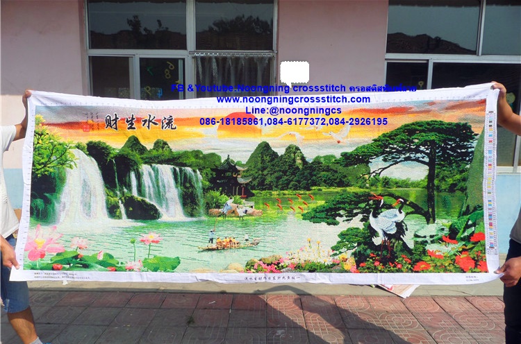 กวางแม่ลูก มงคล ชุดปักครอสติส พิมพ์ลาย ครอสติสจีน งานฝีมือทำที่บ้าน DIY