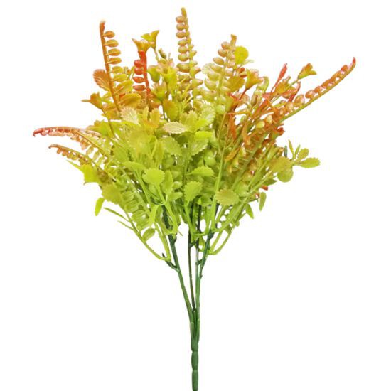 FONTE ใบไม้ประดิษฐ์ ช่อเฟิร์นผสม รุ่น YF19036E ขนาด 37 ซม. สีเขียว - น้ำตาล