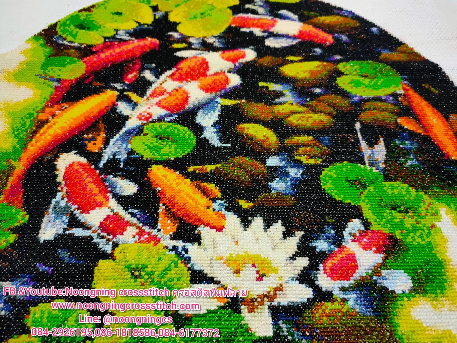 หงส์คู่ ชุดปักครอสติส พิมพ์ลาย ครอสติสจีน งานฝีมือทำที่บ้าน DIY