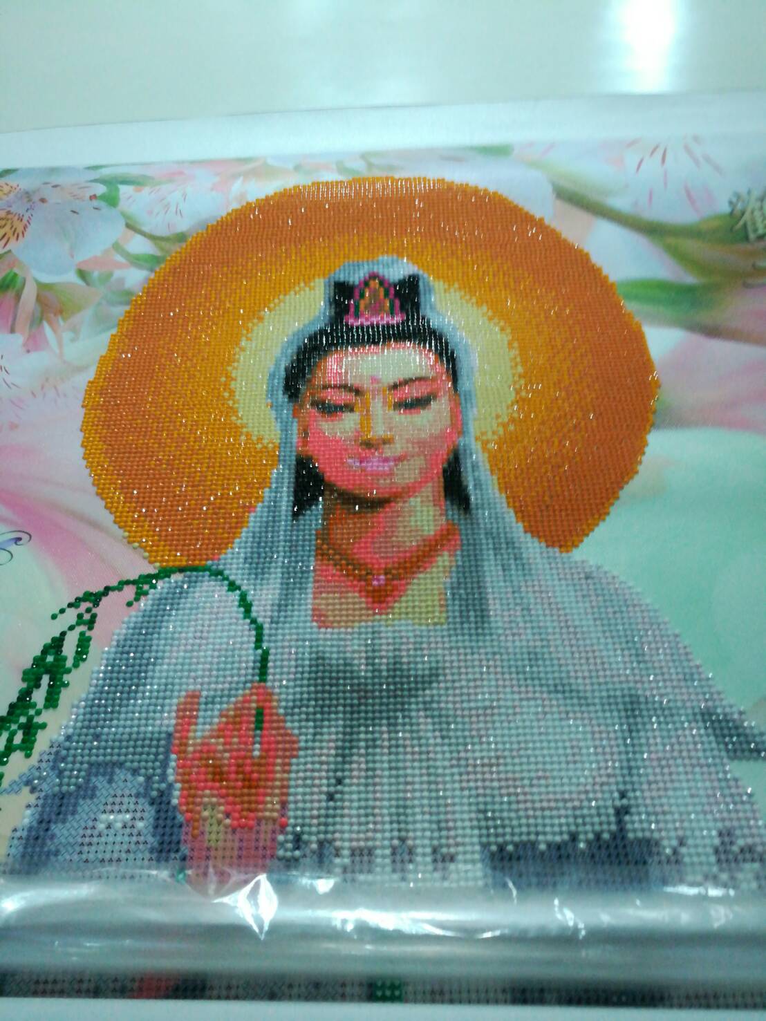 เจ้าแม่กวนอิม ครอสติสคริสตัล Diamond painting โมเสก ภาพติดเพชร งานฝีมือ DIY