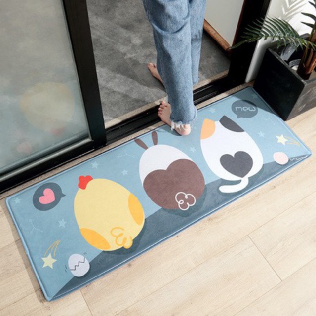[Carpet] พรมปูรองในครัวลดอาการปวดเมื่อย พรมเช็ดเท้า พรมห้องน้ำ พรมปูพื้น เมมโมรี่โฟม ลายการ์ตูน (ขนาด 45x120cm)