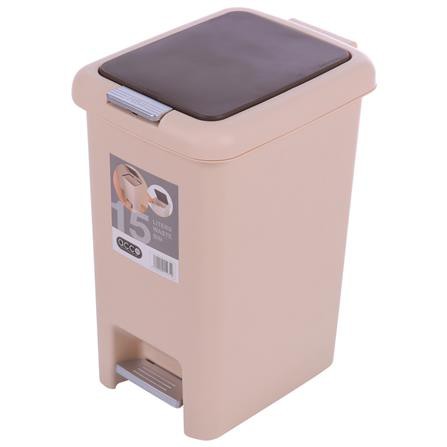 ถังขยะเหยียบเหลี่ยม ACCO G1840 15 ลิตร สีเบจ สะดวกต่อการใช้งาน
