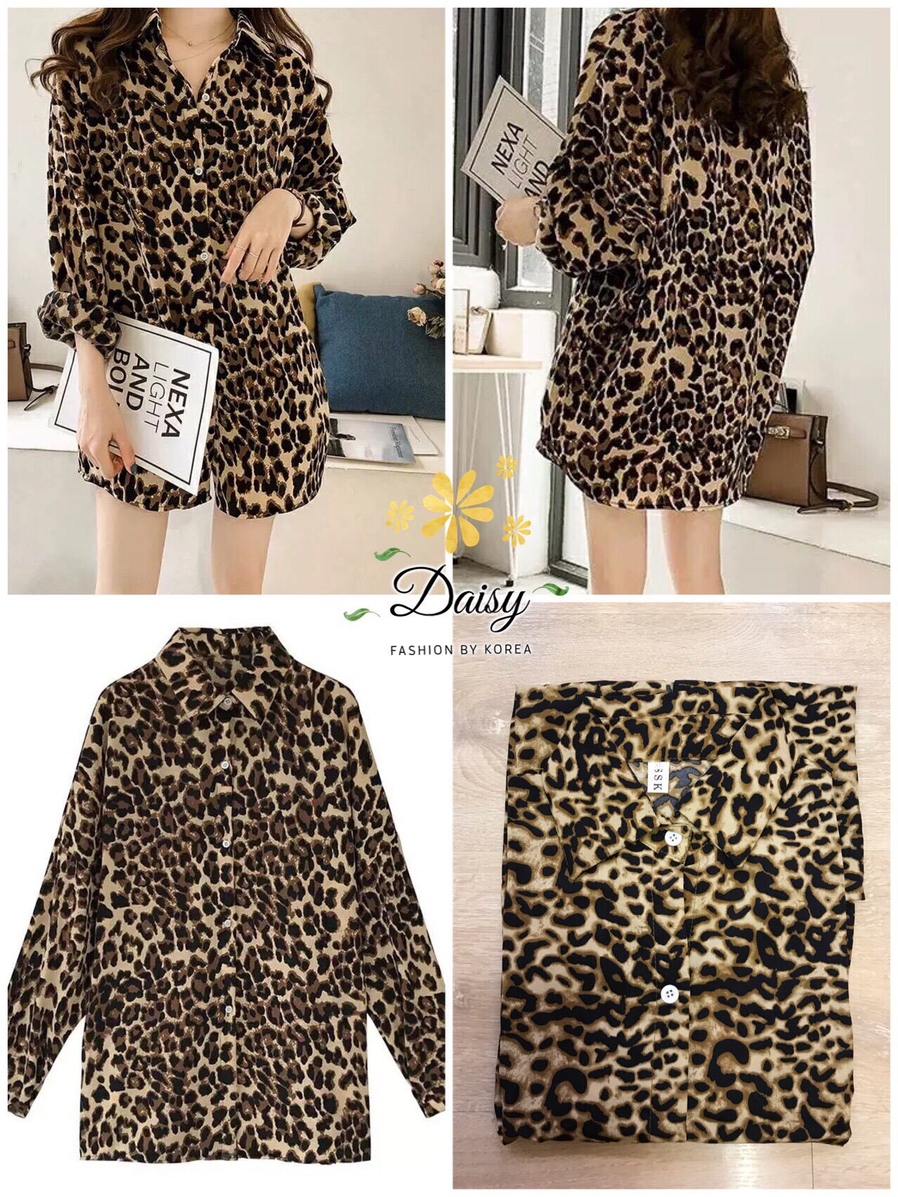 SaLe++++B2985**เสื้อเชิตลายเสือ แบบเสื้อตัวยาวผ้าคอตตอนทึบแสง ผ้าหนานิ่ม ตัวยาวคลุมสะโพก แมทง่าย ใส่กับยีนส์หรือใส่กับเลกกิ้งได้ค่ะ งานสวยค่ะ เหมาะใส่กับยีนส์ เสื้อกระดุมหน้ายาวค่ะ 🌟ลายเสือ อก 40’’ ยาว 31 🌟ผ้าใส่สบาย ทรงใส่ง่าย งานสวยค่ะ