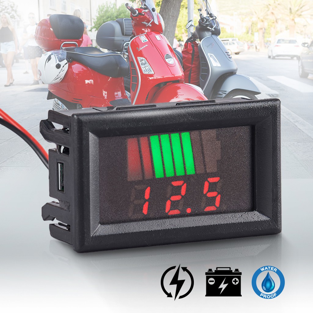 !!สินค้าขายดี!! หน้าจอ LED มิเตอร์แบตเตอรี่ LED Battery & Volt Meter