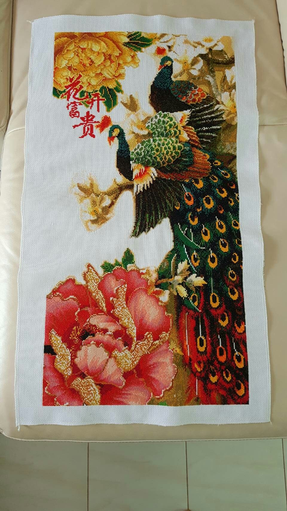 นกยูง ครอสติสคริสตัล Diamond painting โมเสก ภาพติดเพชร งานฝีมือ DIY