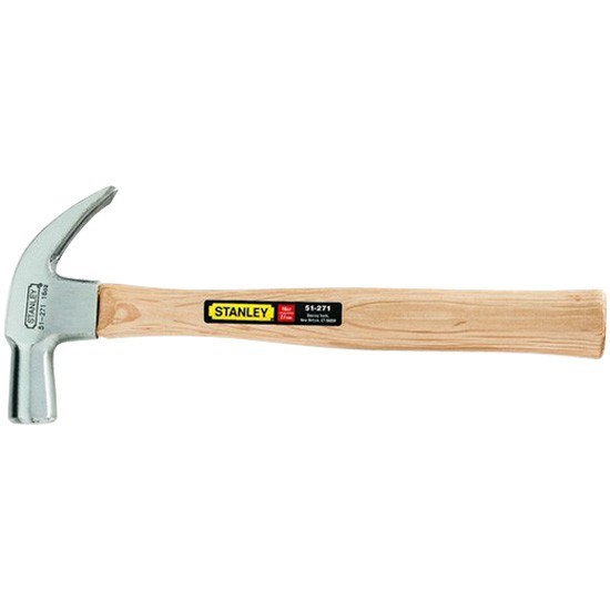 ค้อนหงอน ด้ามไม้ STANLEY 51-271 27 MM 27 mm. WOODEN GRIP STANLEY NAIL HAMMER