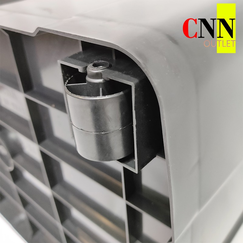 กล่องล้อเลื่อนพลาสติก CNN ขนาด 100 ลิตร สีดำ