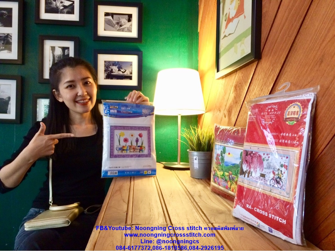ไก่ มงคล ชุดปักครอสติส พิมพ์ลาย ครอสติสจีน งานฝีมือทำที่บ้าน DIY