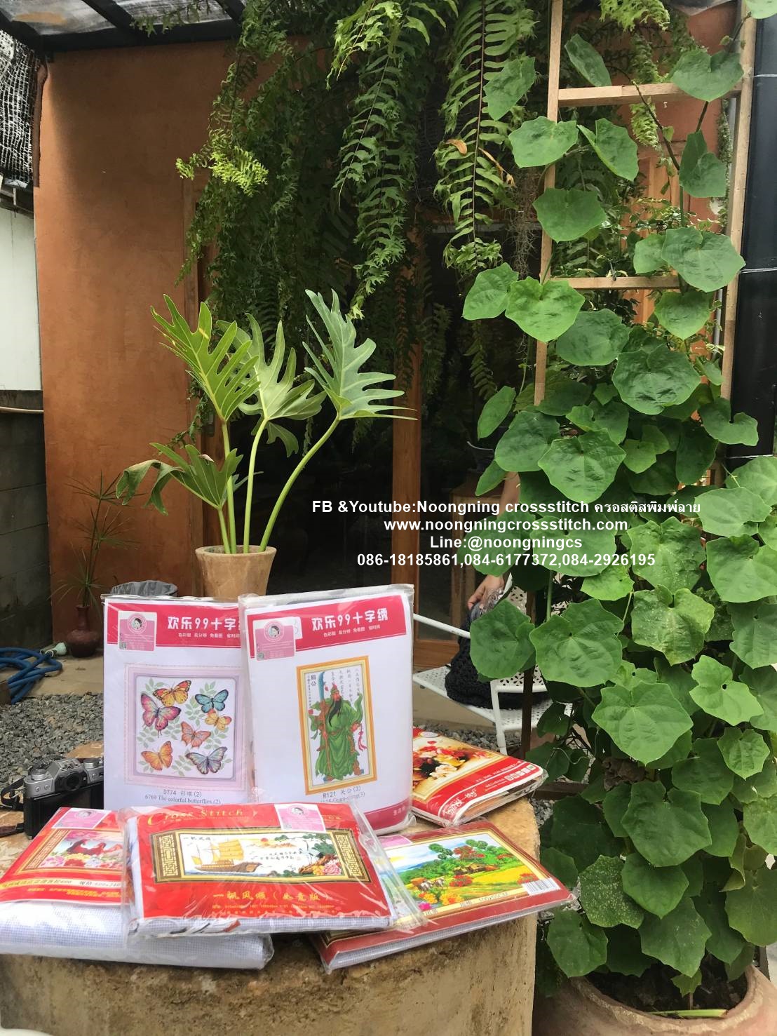 นกยูง ชุดปักครอสติส พิมพ์ลาย ครอสติสจีน งานฝีมือทำที่บ้าน DIY