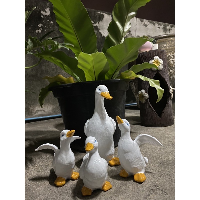 เป็ดแม่ลูก ตุ๊กตาแต่งสวน เป็ดเรซิน