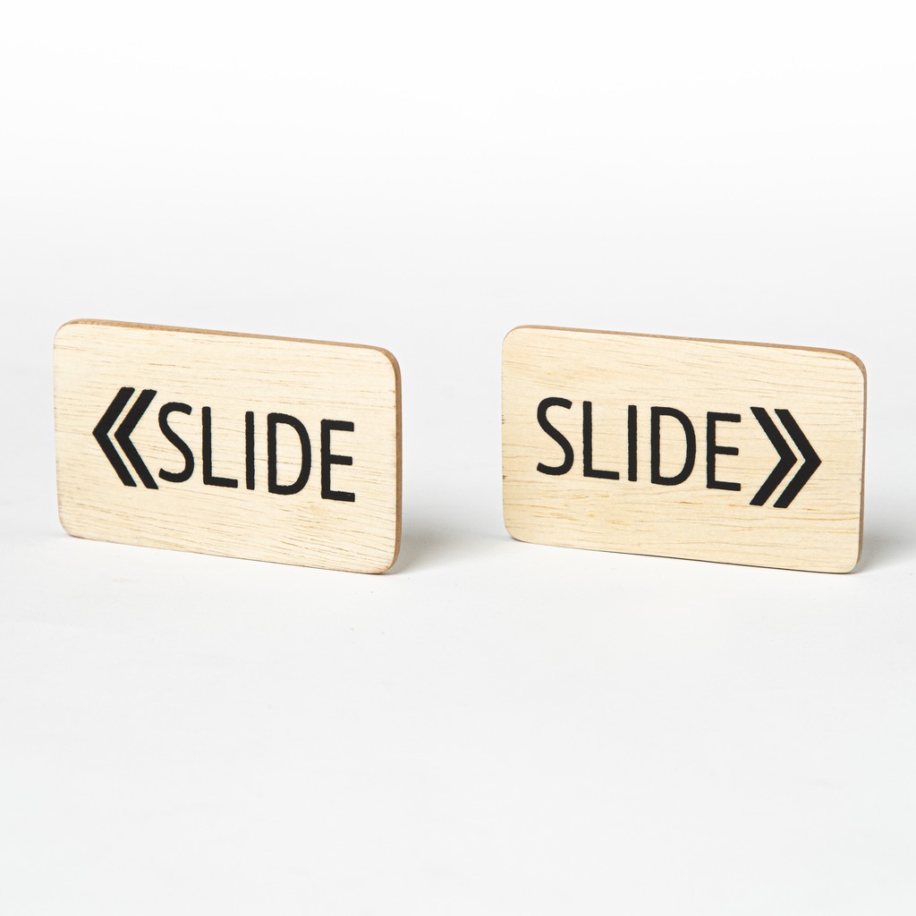 The Wood's Tale ป้ายไม้สำหรับติดประตู เลื่อน "SLIDE" SIGN (1 ชุดมี 2 ชิ้น เลื่อนซ้ายและขวา)