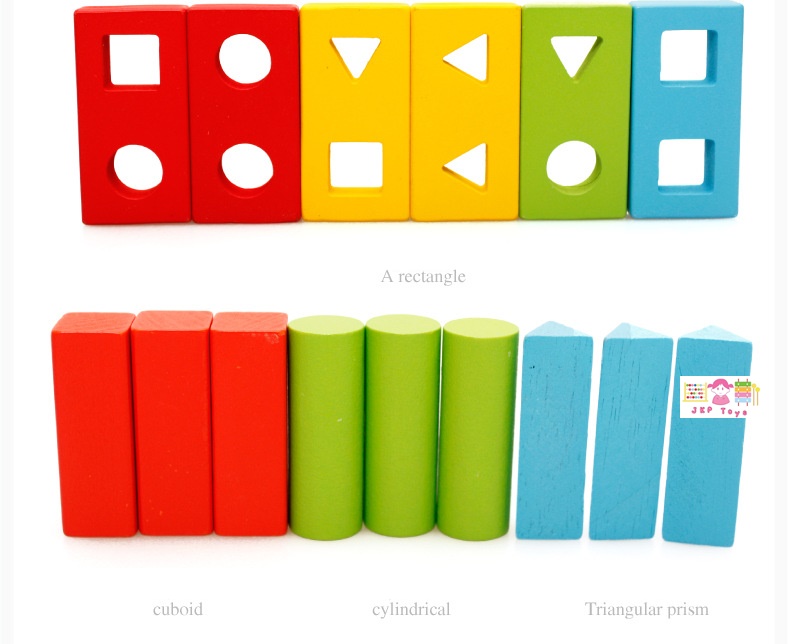 บล็อคไม้สวมหลักรูปทรงกึ่งจิ๊กซอ สื่อการเรียนการสอน ใช้ในโรงเรียนแบบ Montessori