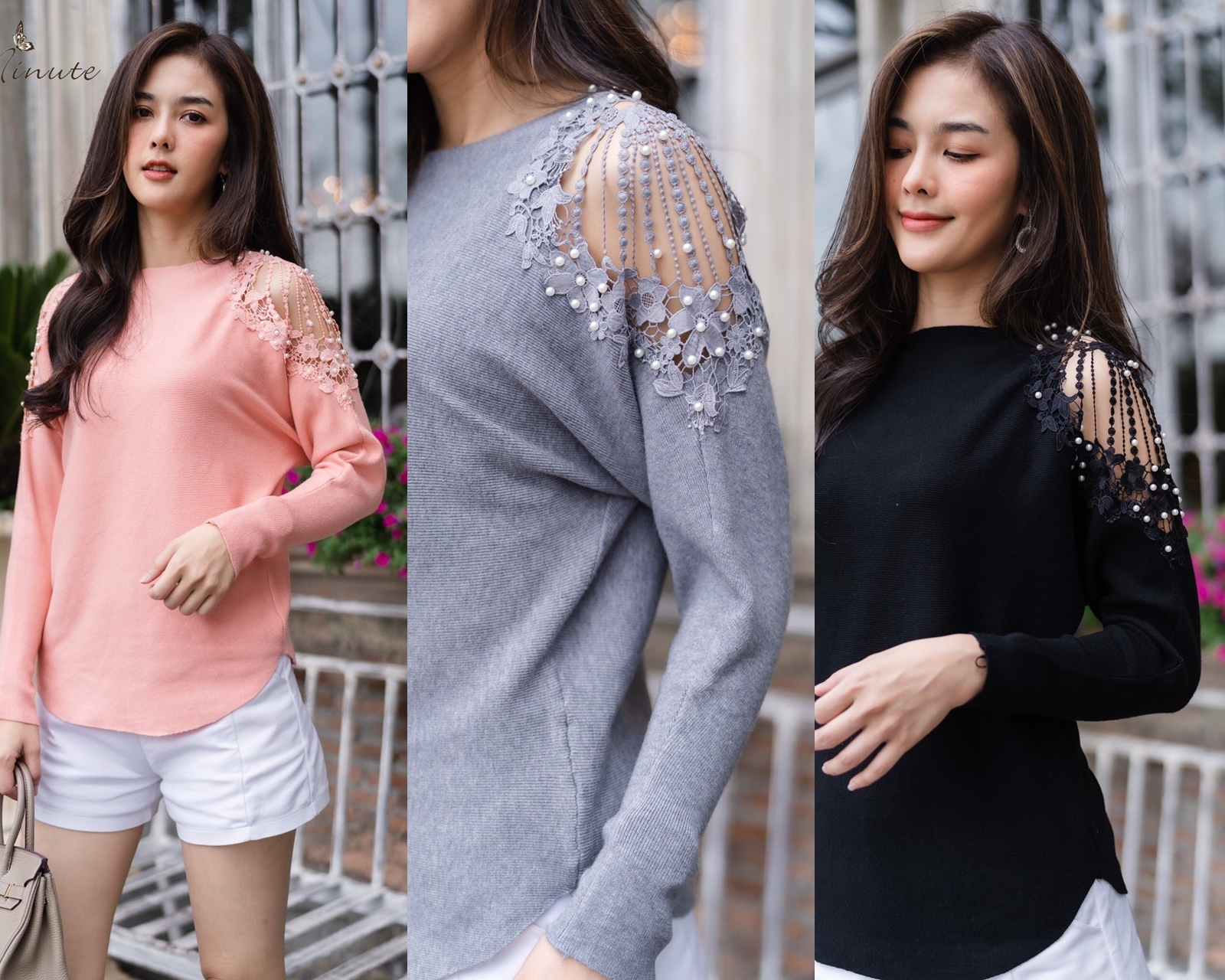 SaLe++B3202**อก42**เสื้อไหมพรมเกรดพรีเมียม เนื้อผ้านิ่มแน่นผ้าดีมากค่ะ ผ้ายืดได้เยอะมากค่ะ แต่งช่วงไหล่ด้วยลูกไม้ระหย้า เเต่งประดับด้วยการตอกมุกลงไป ใส่แล้วสวยงามอลังการมากค่ะ เสื้อสีพื้นเรียบง่าย ใส่คู่กับตัวไหนๆก็สวยนะคะ