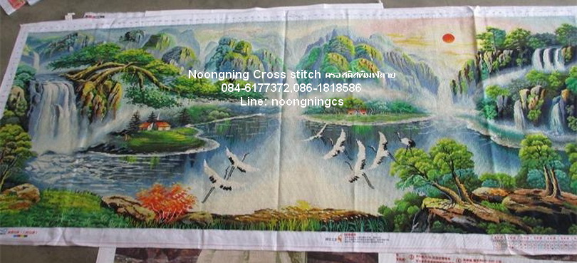 ตัวอักษรจีน ชุดปักครอสติช พิมพ์ลาย ครอสติสจีน งานฝีมือ DIY