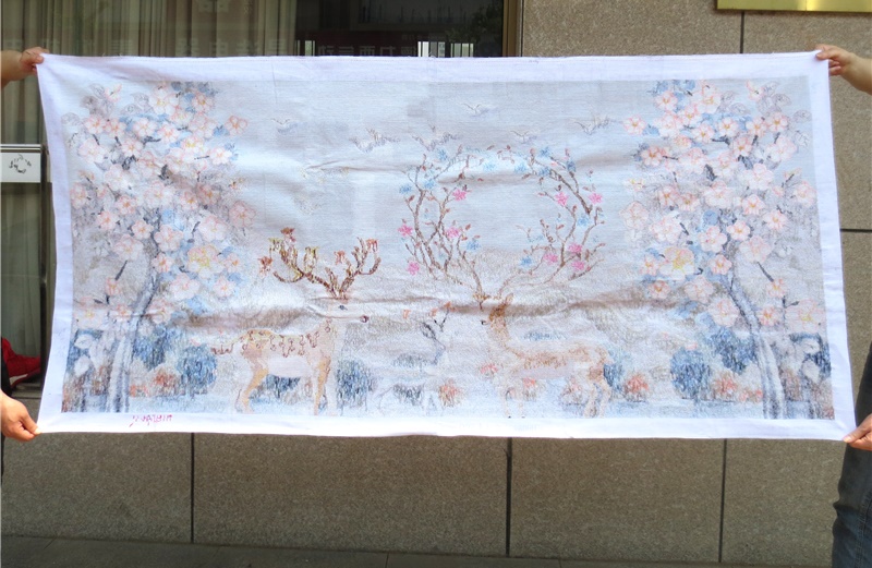 นกคู่ดอกโบตั๋น ชุดปักครอสติช พิมพ์ลาย ครอสติสจีน งานฝีมือ DIY