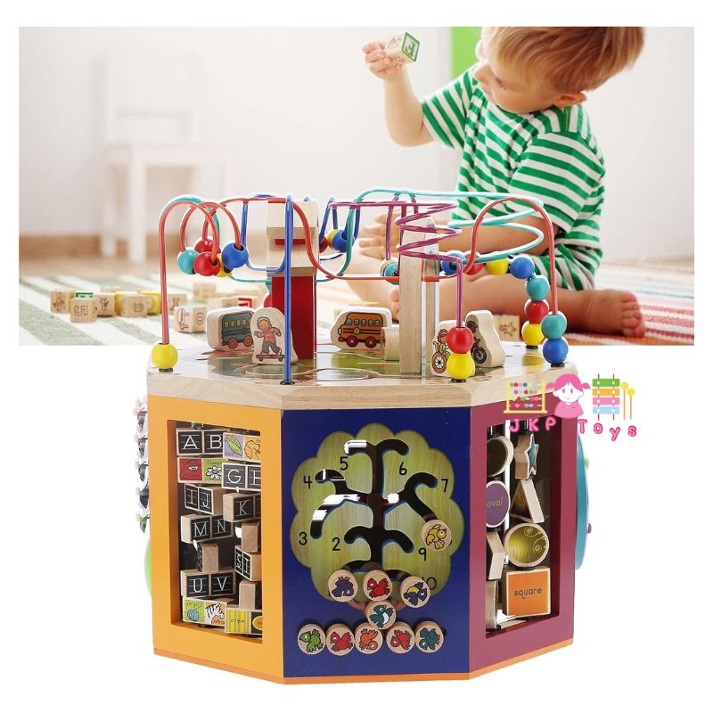 Todds & Kids Toys by JKP Toys กล่องกิจกรรมไม้ 9 ด้าน ของเล่นไม้เสริมพัฒนาการ ของเล่นเด็ก