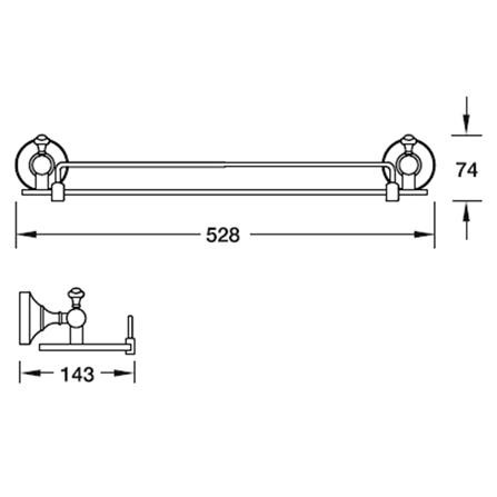 หิ้งกระจก HAFELE 499.98.000 สีโครม ชั้นวางของ ชั้นวางของในห้องน้ำ