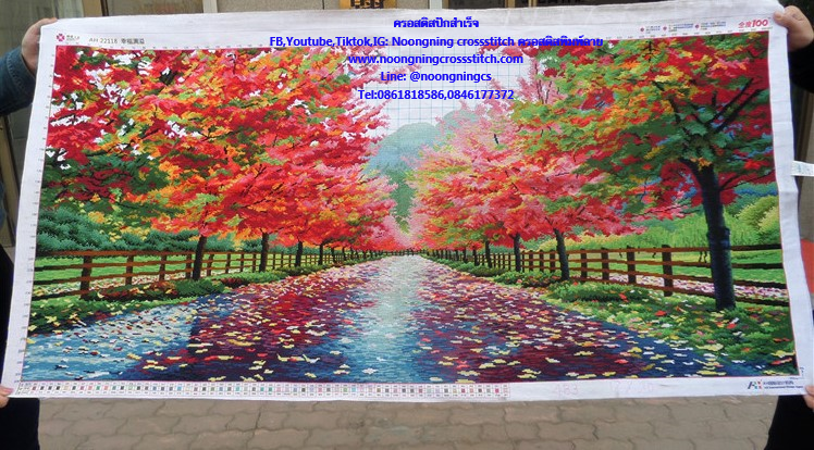 เมเบิ้ลหลากสี ครอสติสปักสำเร็จ150x60cm ไม่รวมกรอบ งานฝีมือ DIY