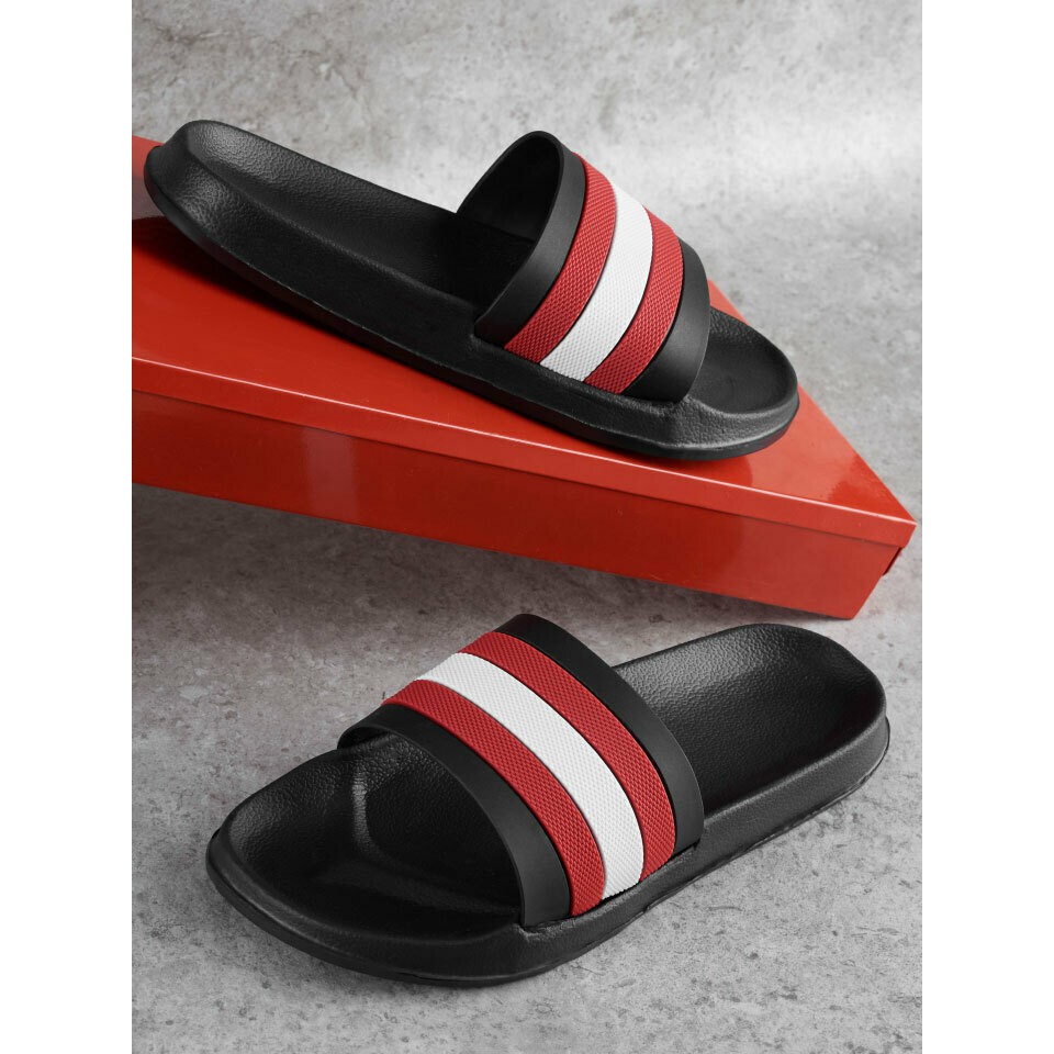 !!สินค้าขายดี!! รองเท้าแตะแบบสวม คาดแดงขาว Slide Sandal