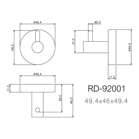 ขอแขวนผ้า PRIME RD-92001 สเตนเลส ตะขอแขวนติดผนัง ตะขอ ตะขอแขวน ตะขอติดผนัง
