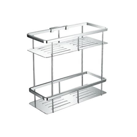 ตะแกรงวางของติดผนัง 2 ชั้น RASLAND BS0029 สีโครม ชั้นวางของ ชั้นวางของในห้องน้ำ