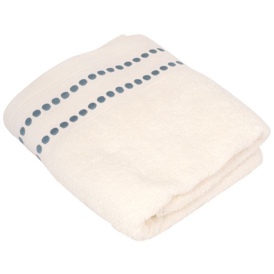 KASSA HOME ผ้าขนหนู ปักลายจุด รุ่น DBB 2707/201 ขนาด 29 x 60 ซม. สีฟ้า Cotton 100% อย่างดีที่คัดสรรมาเป็นพิเศษ