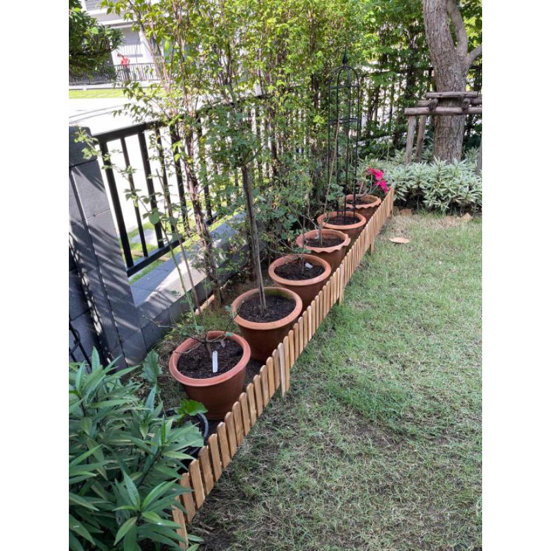 ☑️รั้วไม้สัก รั้วแต่งสวนขนาด1 แผ่น ยาว74cm× สูง40รวมขา cm 1 มัดมี 5 แผ่น ☑️# 1คำสั่งซื้อไม่เกิน 2 มัด อ่านก่อนกดสั่ง