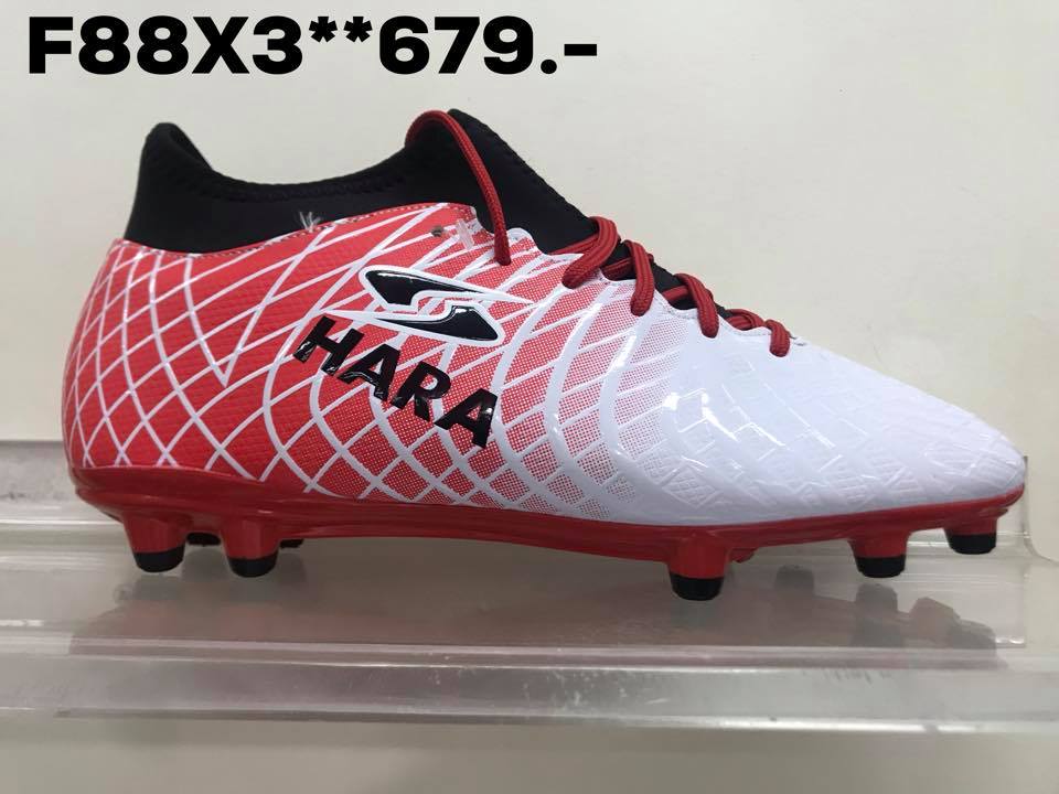 HARA รองเท้าฟุตบอล รหัส F88X3 สีขาวแดง เบอร์ 39-45