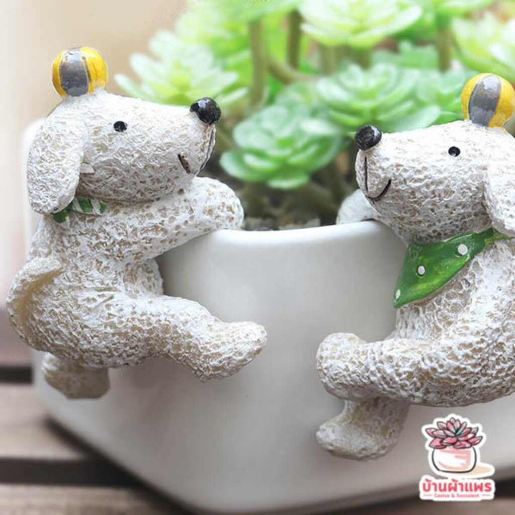 โมเดล โมเดลสัตว์น้อยห้อยแขวนกระถาง เซต 3 ชิ้น ตุ๊กตาจิ๋ว โมเดลจิ๋ว แต่งสวน