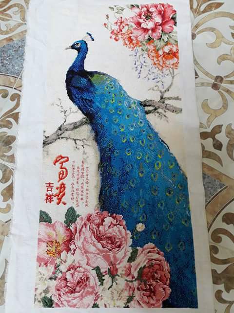 นก ชุดปักครอสติส พิมพ์ลาย ครอสติสจีน งานฝีมือทำที่บ้าน DIY