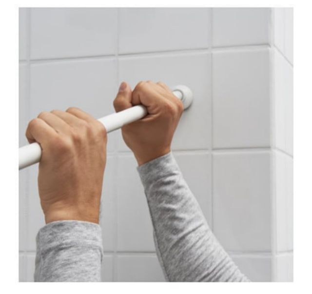 IKEA ⚡ ผ้าม่านห้องน้ำ ห่วงม่าน ราวม่านไม่ต้องเจาะ ikea