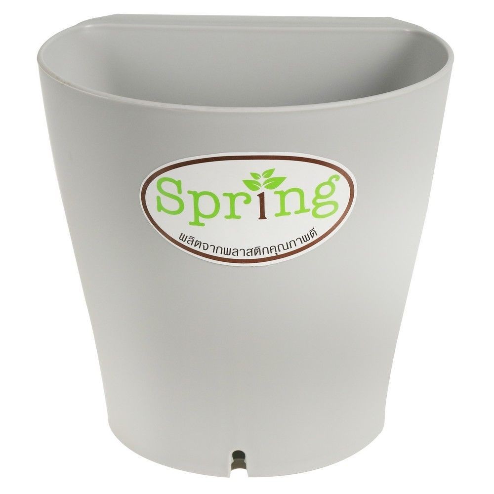 กระถางพลาสติก SPRING 13 ซม. สีเทา PLANT POT SPRING PE PLASTIC 13CM GREY