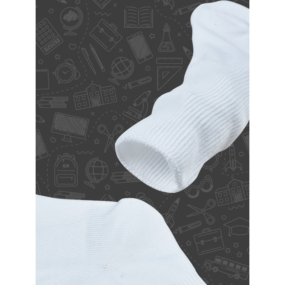 !!สินค้าขายดี!! ถุงเท้านักเรียน สีขาวล้วน School Socks