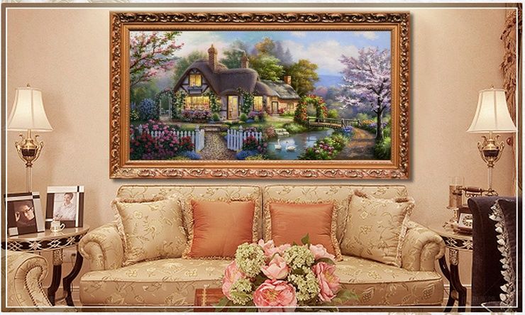 แจกันดอกกุหลาบ ชุดปักครอสติส พิมพ์ลาย ครอสติสจีน งานฝีมือทำที่บ้าน DIY