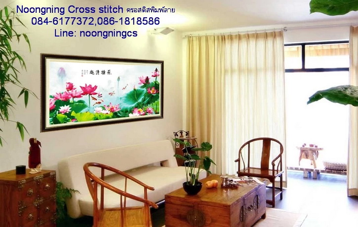 ดอกไม้ชุดปักครอสติช พิมพ์ลาย ครอสติสจีน งานฝีมือ DIY