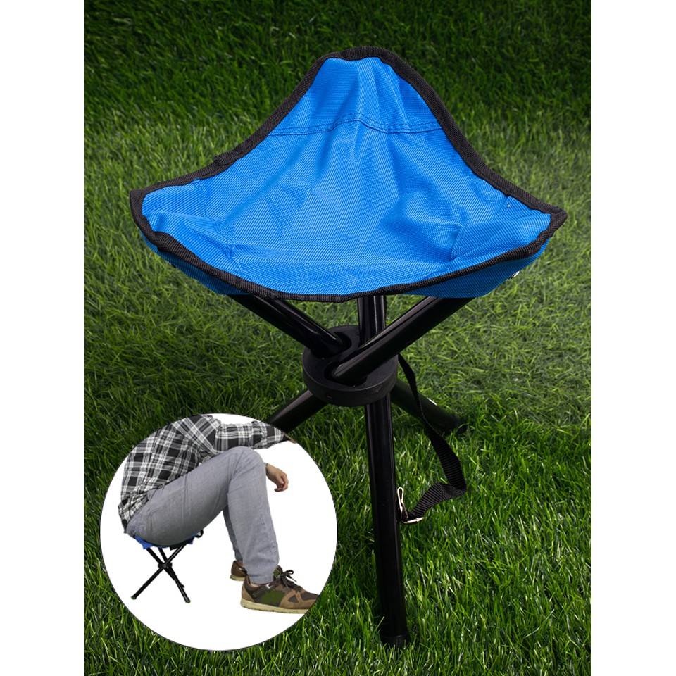 !!สินค้าขายดี!! เก้าอี้พับสามขา ขนาดพกพา Tripod Folding Chair