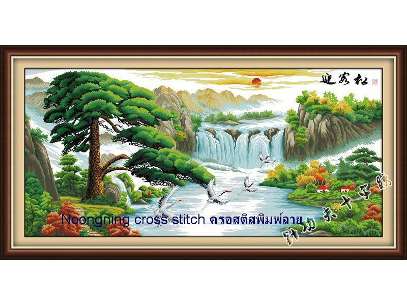 ทิวทัศน์ ชุดปักครอสติช พิมพ์ลาย ครอสติสจีน งานฝีมือ DIY