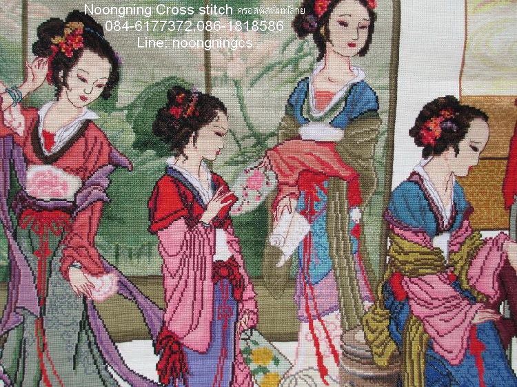 นกคู่ ชุดปักครอสติช พิมพ์ลาย ครอสติสจีน งานฝีมือ DIY