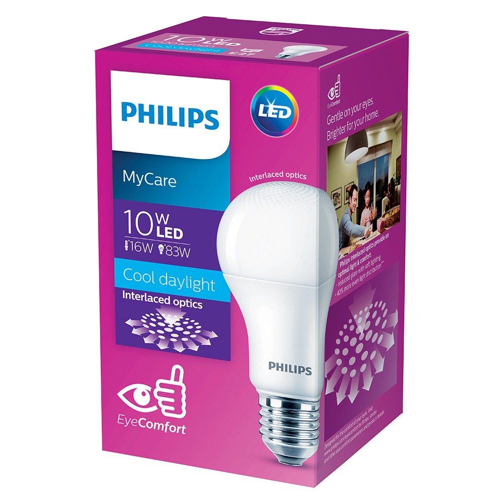 หลอดไฟ LED Bulb PHILIPS A55 E27 10วัตต์ สีขาวนวล หลอดไฟภายในบ้านเอนกประสงค์