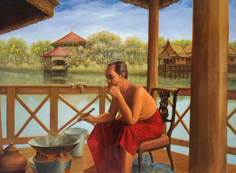 รัชกาลที่5 ทอดปลาทู ชุดปักครอสติส พิมพ์ลาย ครอสติสจีน งานฝีมือทำที่บ้าน DIY